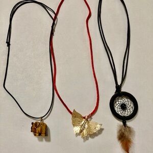 Elephant,Butterfly & Dream Catcher Necklaces (3)